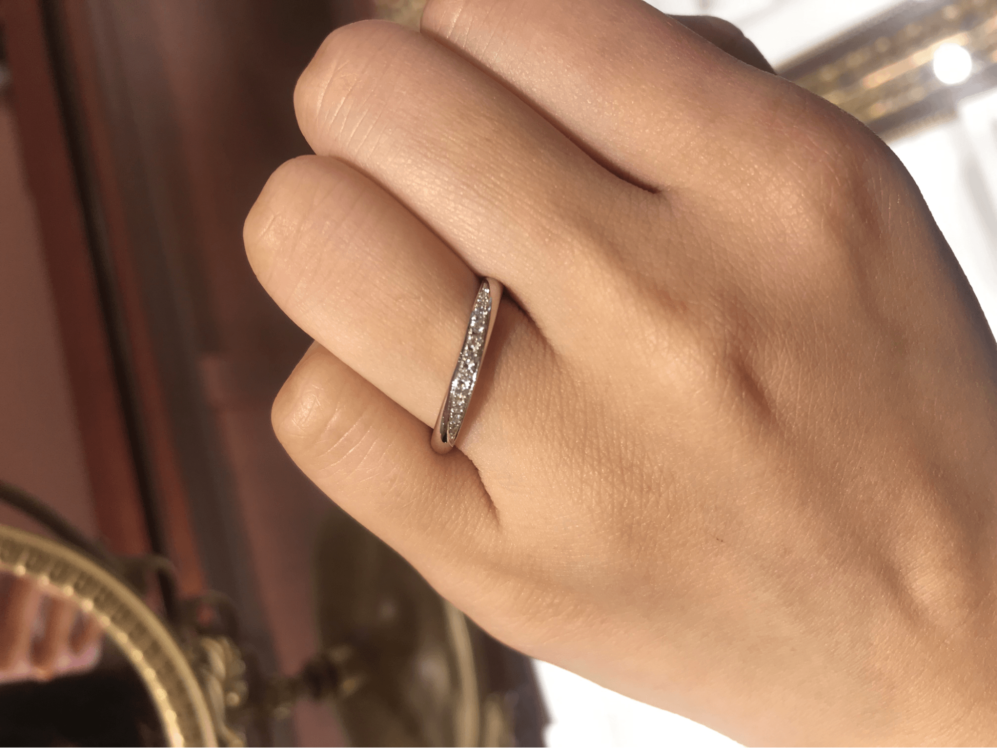 日本製 ダイヤモンド ホワイトゴールド 結婚指輪 マリッジリング ペアリング ペア 2本セット K10wg 指輪 ダイヤ 0.1ct 通販 