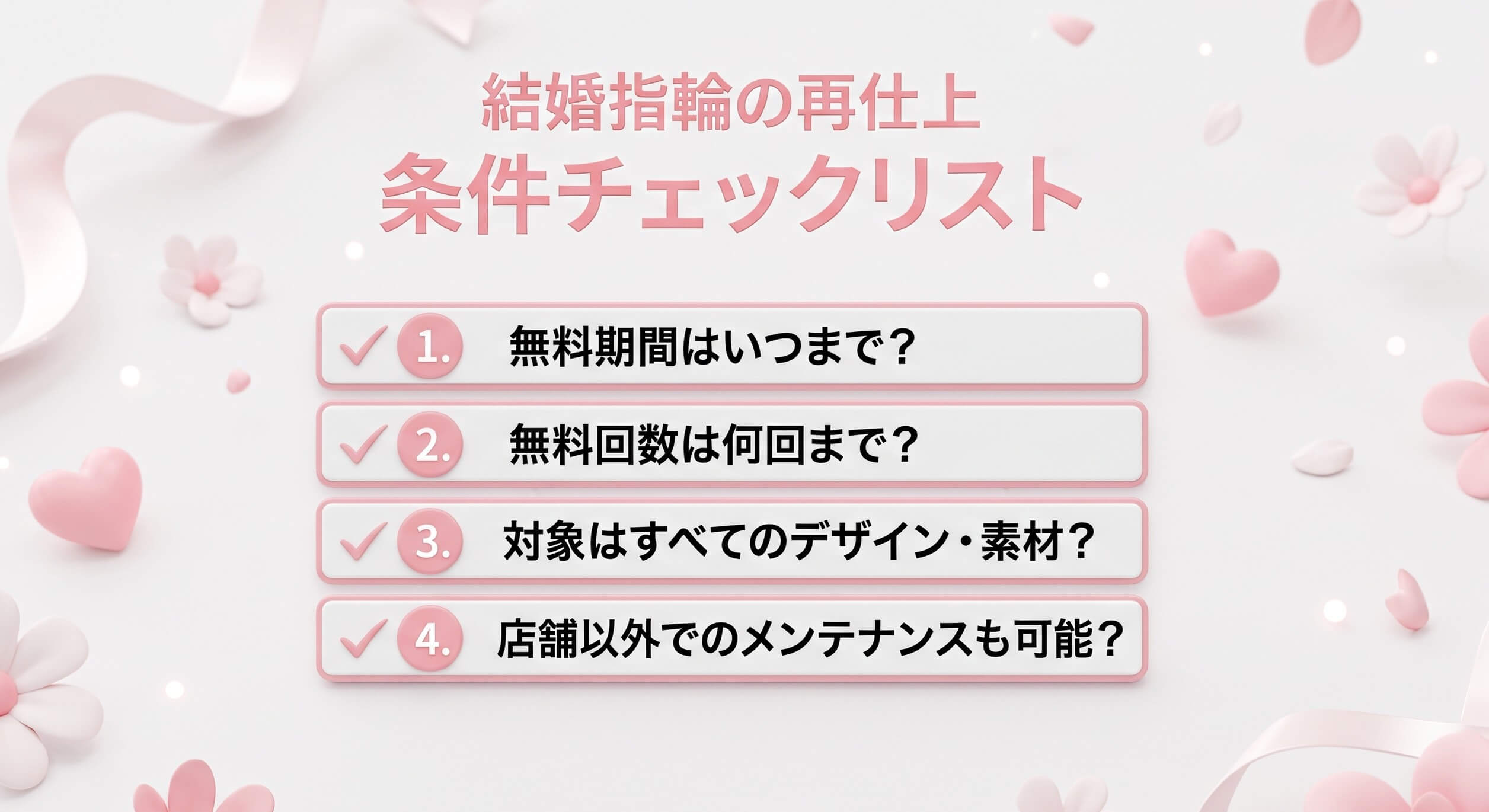 結婚指輪の仕上げ条件チェックリスト